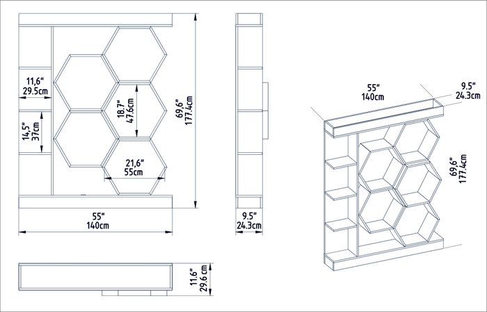 Hanah Home Sueno - Estantería Blanca Hanah Home Sueno - Estantería Blanca